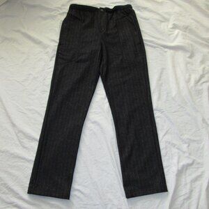 Paskho 100% Wool Gray Pinstripe High Rise Dapper Trouser Pants Mens Size XS